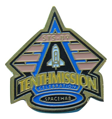 PIN NASA - Spacehab 10th MISSION Space Shuttle ENDEAVOUR STS-89 enamel vtg