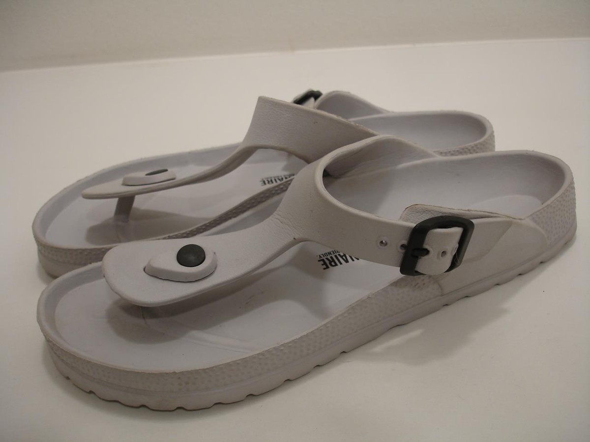 Women's 39 CUSHIONAIRE Ella EVA Comfort Gray Rubber Sandals Thong Slip-On  Flat