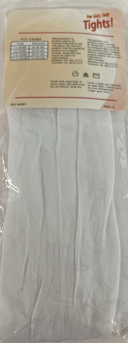 Tights White Size 4 - 6 for Girls 34 - 49 Pounds RN# 46883 100% Nylon - Picture 6 of 6