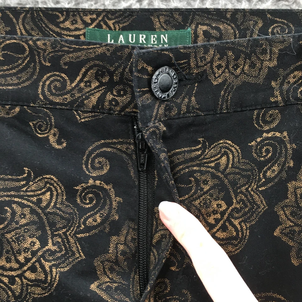 Pantalones rectos Lauren Ralph Lauren para mujer 10 (actual 34x28,5) multicolor cachemira Foto 3 de 4