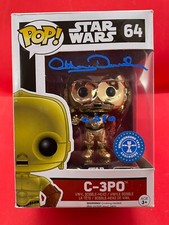 ANTHONY DANIELS signed Autogramm Funko Pop STAR WARS in Person autograph ACOA