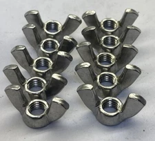 (10) M8-1.25 Coarse Thread 8mm 1.25 Wing Nut Stainless Steel/ Thumb Nut (23D143)