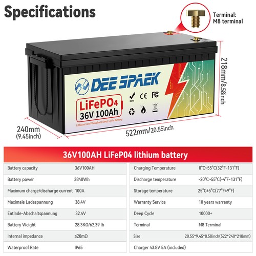 12/24V 36/48V 100Ah 200Ah 300Ah LiFePO4 Lithium Battery Bluetooth Solar Off-grid - Picture 72 of 84