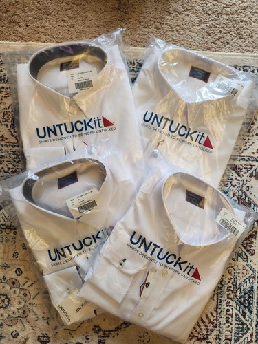 NWT 4 mens long sleeve white untuckit shirts. never worn. - Picture 11 of 11