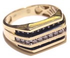 10k Yellow Gold 0.48c Black White Diamond Cluster womens Ring 4.9g Size 10.25 — photo 8