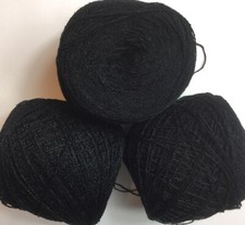 Hilo Lace Crystal Color Black Acrylic/Rayon. 900 yards per ball. 1 set of 3.