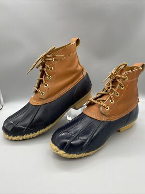 Eddie Bauer Navy Blue Nylon & Tan Leather Duck Boots Eddie Bauer | Shoes | Eddie Bauer Navy Blue Nylon Tan  main image 4