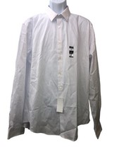 Van Heusen Men's Dress Shirt Slim Fit Flex Collar Stretch White Size XL 36/37