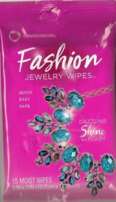 Jewelry Wipes Cleans Costume Jewelry Connoisseurs Fashion 15 Moist Wipes