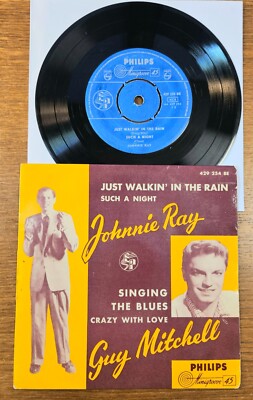 JOHNNIE RAY / GUY MITCHELL Just Walkin' In The Rain - 50s Swe SPLIT EP RnR 7'' EP