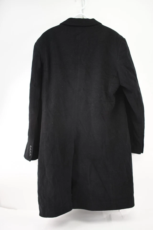 Abrigo negro con cuello abotonado Tahari para hombre talla 44L Foto 3 de 4