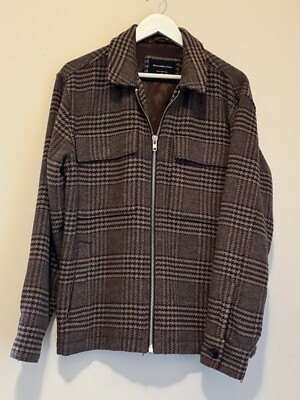 Abercrombie Men’s Medium (M) Brown Plaid Jacket Vtg Style, Heavy, Cropped,  70’s