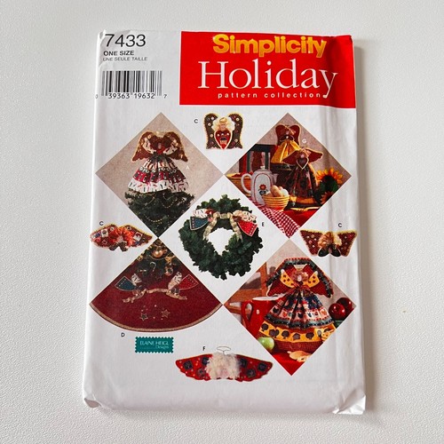 Simplicity Holiday Collection 7433 NO SEW FELT ANGEL Tree Skirt Tree Topper Swag
