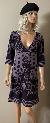 Robe (hiver) violette 2 tons 5% laine PALME T 36 Neuve - Photo 1/4