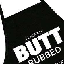 I Like My Butt Rubbed And My Pork Pulled Funny Grill Barbecue Apron w/ Pockets
