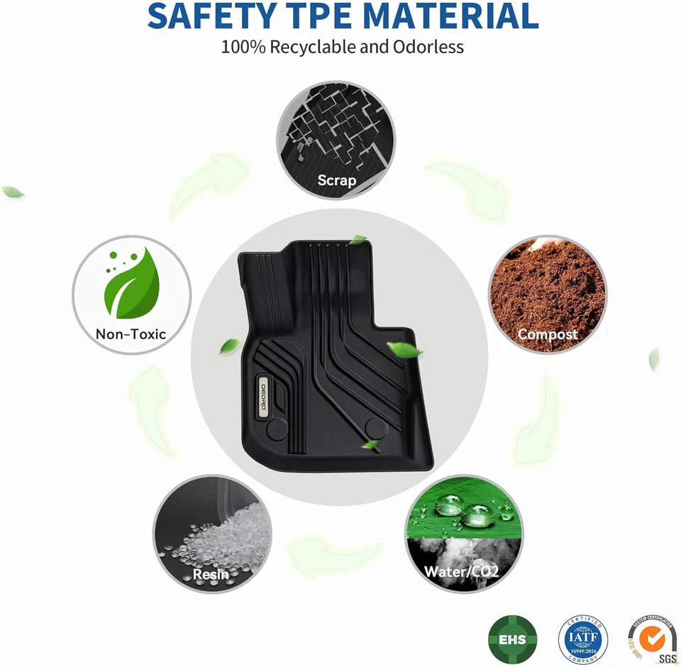 OEDRO Floor Mats +Cargo Liner for 2019-2024 BMW X3 30i M40i X3M TPE All Weather Foto 2 de 4
