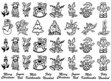 Christmas Decor 39 pcs 1 Inch Black Fused Glass Decals