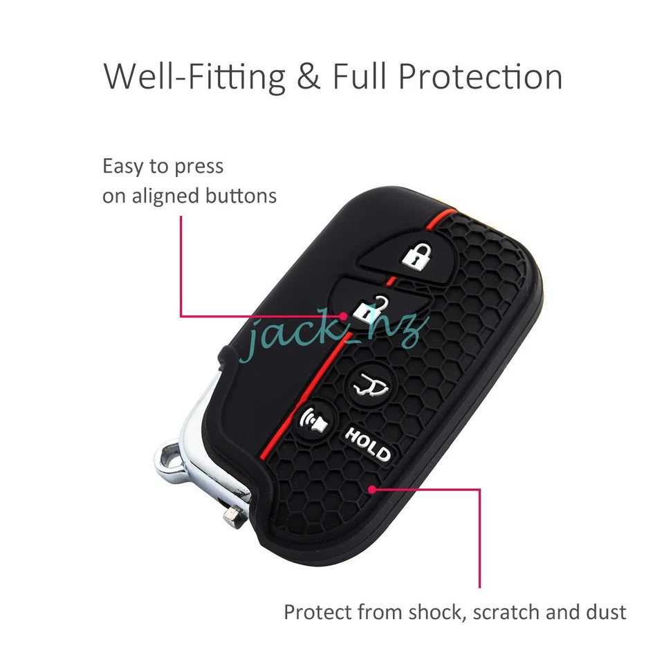 Chaveiro de sílica gel 4 botões estojo corrente para Lexus ES350 HS250h IS350 RX450h LS460 - Imagem 4 de 4