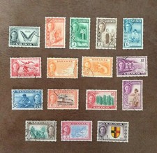 1950 Sarawak SC 180-194, 195 | SG 171-185 KGVI Complete Set of 16 Fine Used