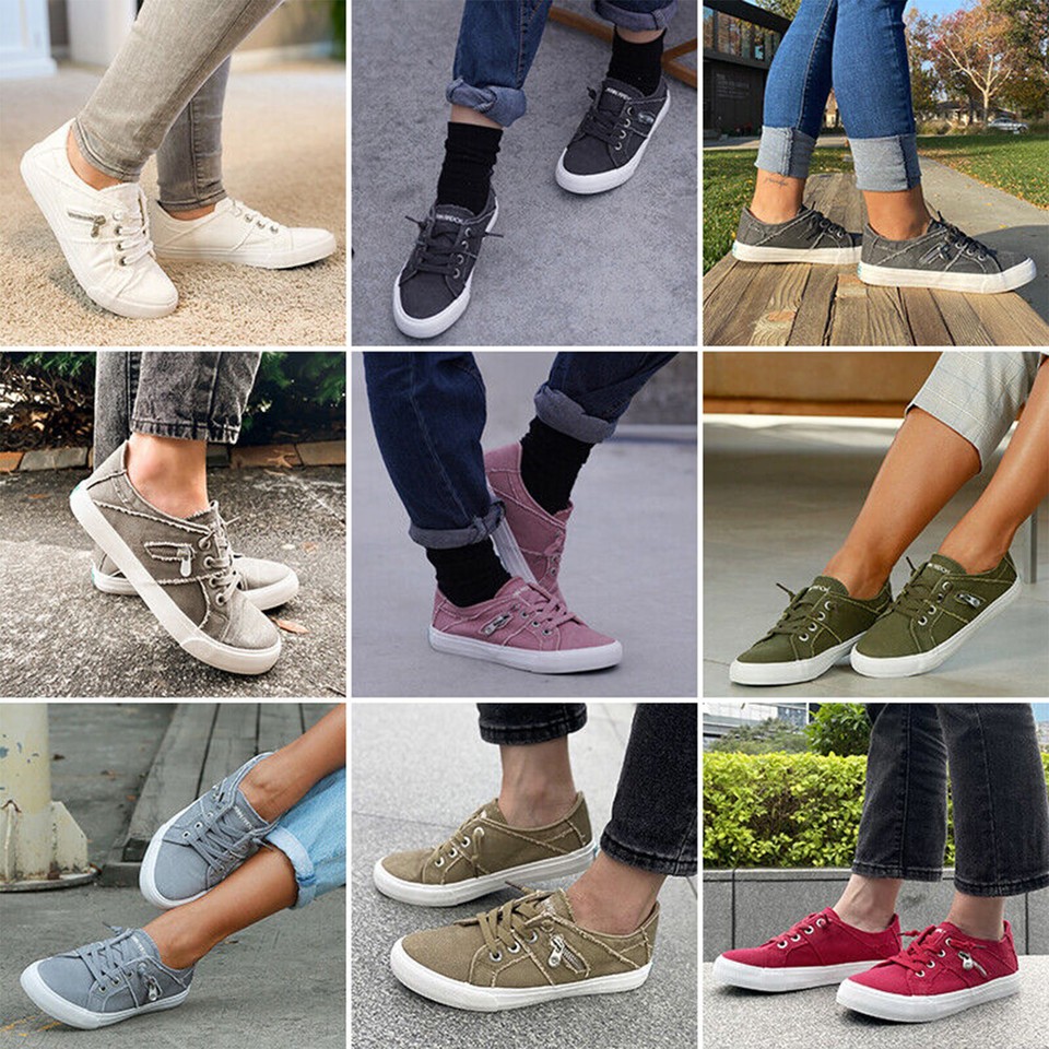 Women's Athletic Sneakers, Low Top Slip-On Canvas Shoes - Ichthys