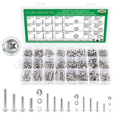Machine Screws, 360PCS Nuts and Bolts Assortment Kit, #6-32#8-32#10-24 Phillips 