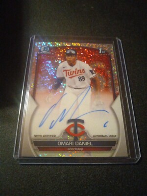 2023 Bowman Chrome #CPA-OD Omari Daniel Chrome Auto Speckle Refractor /299