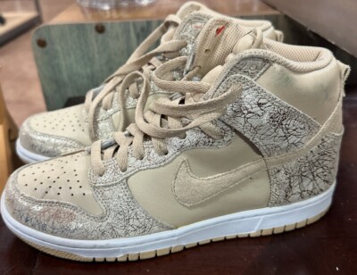 Nike Dunk High 08 Shoes Women's Gold Grain Wheat Sneakers