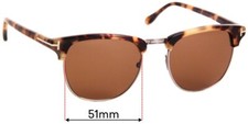 SFx Replacement Sunglass Lenses fits Tom Ford Henry TF248 - 51mm Wide