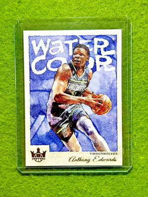 Anthony Edwards GOLD FOIL COURT KINGS WATER COLOR Insert Card  2022-23 Panini SP