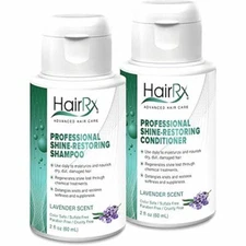 HairRx Professional Shine-Restoring Shampoo & Conditioner Travel Set, Light Lath