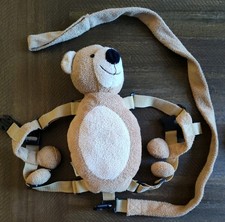 Eddie Bauer 2 in 1 Harness Buddy Beige Puppy Dog Plush Backpack Safety Leash