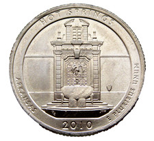 UNITED STATES 2010 P QUARTER 25 CENTS Hot Springs Arkansas AMERICA BEAUTIFUL UNC
