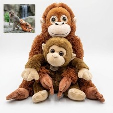 Monkey Punch w/ Orangutan Djungeskog Monkey Plush Attached Stuffed Bag Monkeys