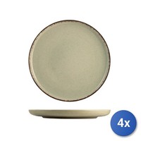 4 Flache Teller Aus Porzellan H&H, Farben Gemischt, Ø 27 Cm
