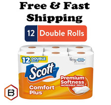 Scott ComfortPlus Toilet Paper, 12 Double Rolls, 231 Sheets per Roll