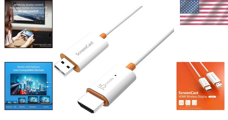 Portable HDMI Wireless Display Adapter - 50ft Range & Low Latency Streaming - Image 2 of 4