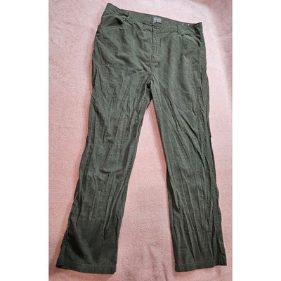 Royal Robbins Mens Billy Goat Stretch Cord Canvas Pants Olive Green Size 42 x 32