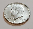 1964 Kennedy Half Dollar • 90% Silver • Circulated • As Shown • Solid    X98