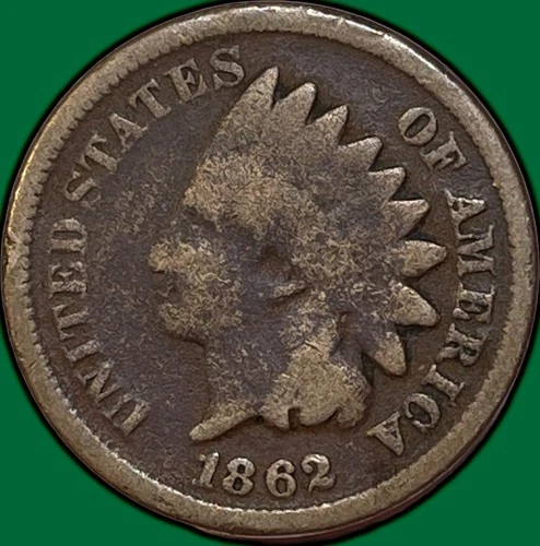 1862 Indian Head Cent Good G Coin #35477