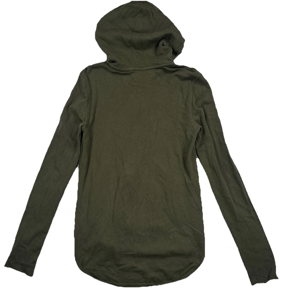 ATM French Terry Hoodie Full Zip Raw Hem Sleeve Green Cotton Women’s  Medium - Image 2 of 4