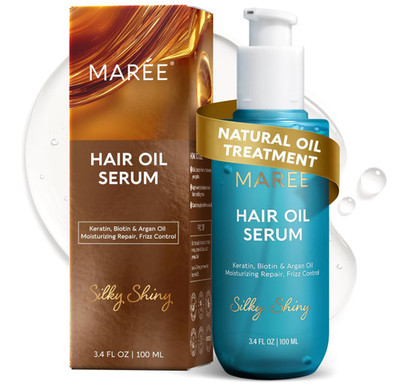 MAREE Hair Oil for Frizzy Hair with Argan Oil, Keratin & Biotin ? Hair Serum