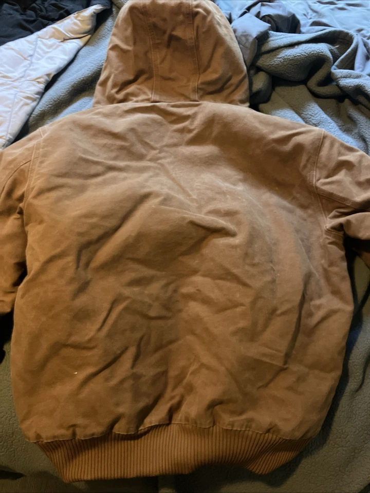 Chaqueta Carhartt Forrada Térmica Para Hombre Talla XL Carhartt Marrón J131 Capucha Hecha en EE. UU. Foto 4 de 4