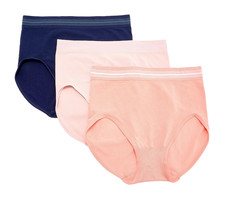 Breezies Set of 3 Comfort Breeze Seamless Full Briefs 1X Blush A631958 11549