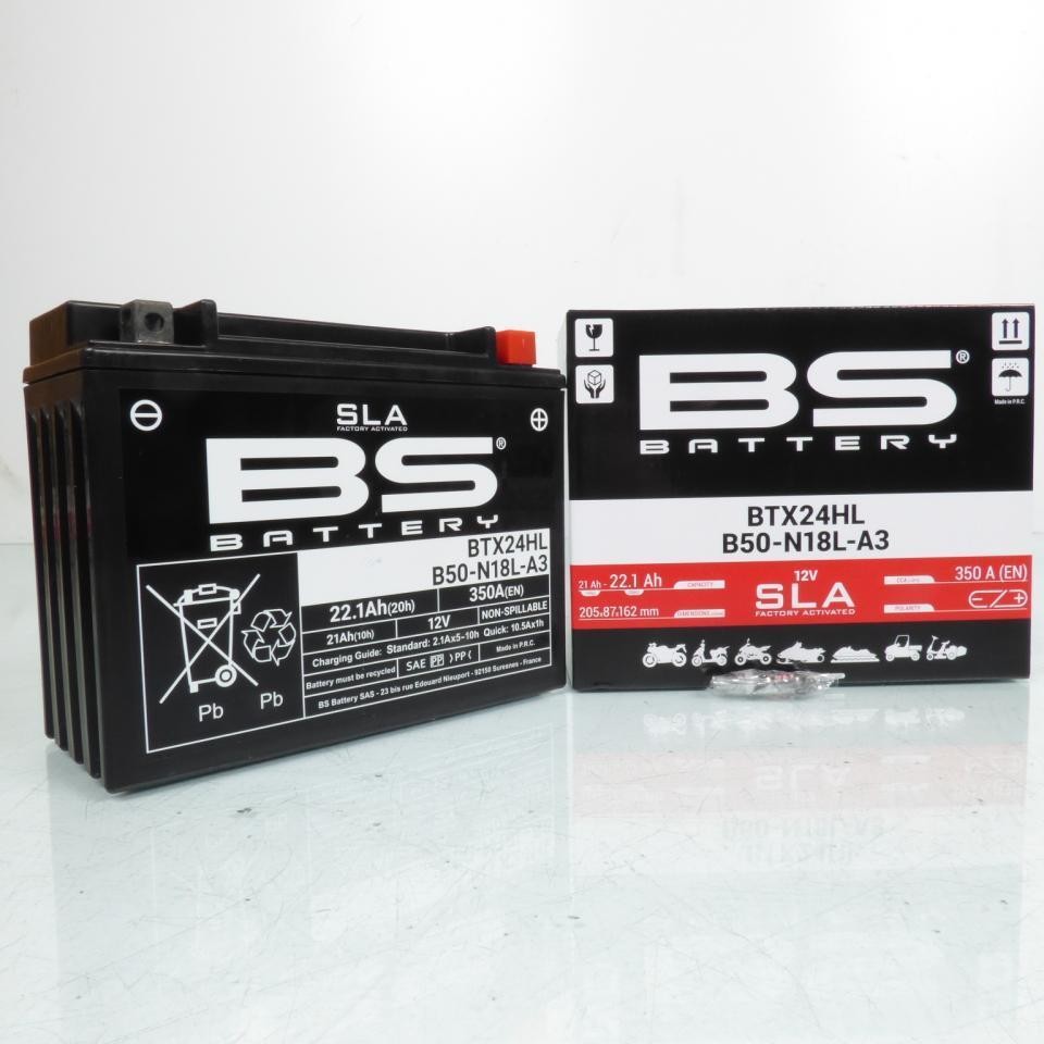 Batterie YTX24HL BS Battery SLA pour Moto Yamaha 1100 Xs Lh Midnight 1981-1982