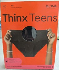 Thinx Teens Period Underwear Briefs Size XL 15/16 Black 1 Pair Leakproof