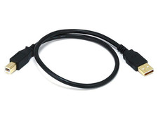 1.5-Feet USB 2.0 a Male to B Male 28/24AWG Cable Gold Plated  105436 ,Black