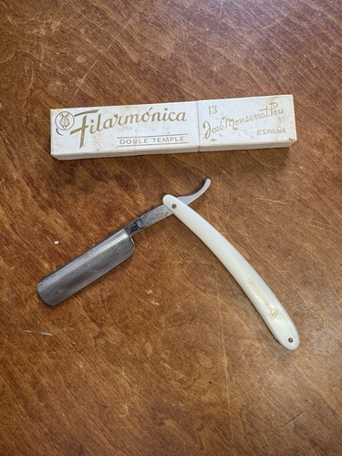 Navaja Filarmonica 13 Doble Templo JOSE MONSERRAT POU España Estrecho Mango Blanco