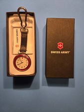 SWISS ARMY POCKET WATCH WATER RESIST. TO 50 METERS ORIG. BOX, INSTR. RUNS VG