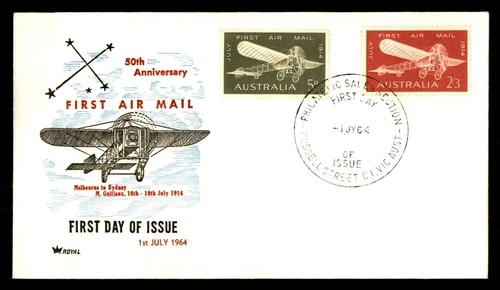 Mayfairstamps Australia FDC 1964 Aircraft Air Mail 50 Yrs First Day Cover aax_03
