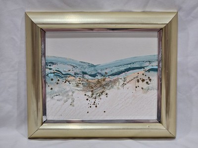 Patrick McNurney Original Textured Abstract Painting   Oceanic Blue Pastel Tones